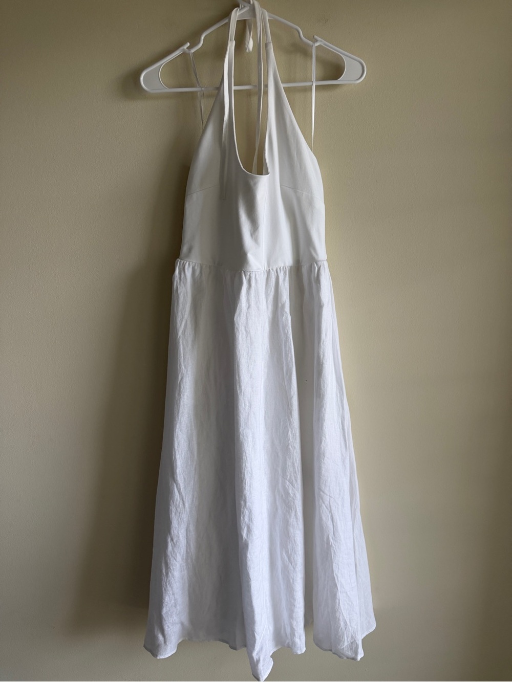 J.Crew Mixy Halter Dress Women S White Linen Cotton Maxi Pockets NWT - Picture 4 of 12